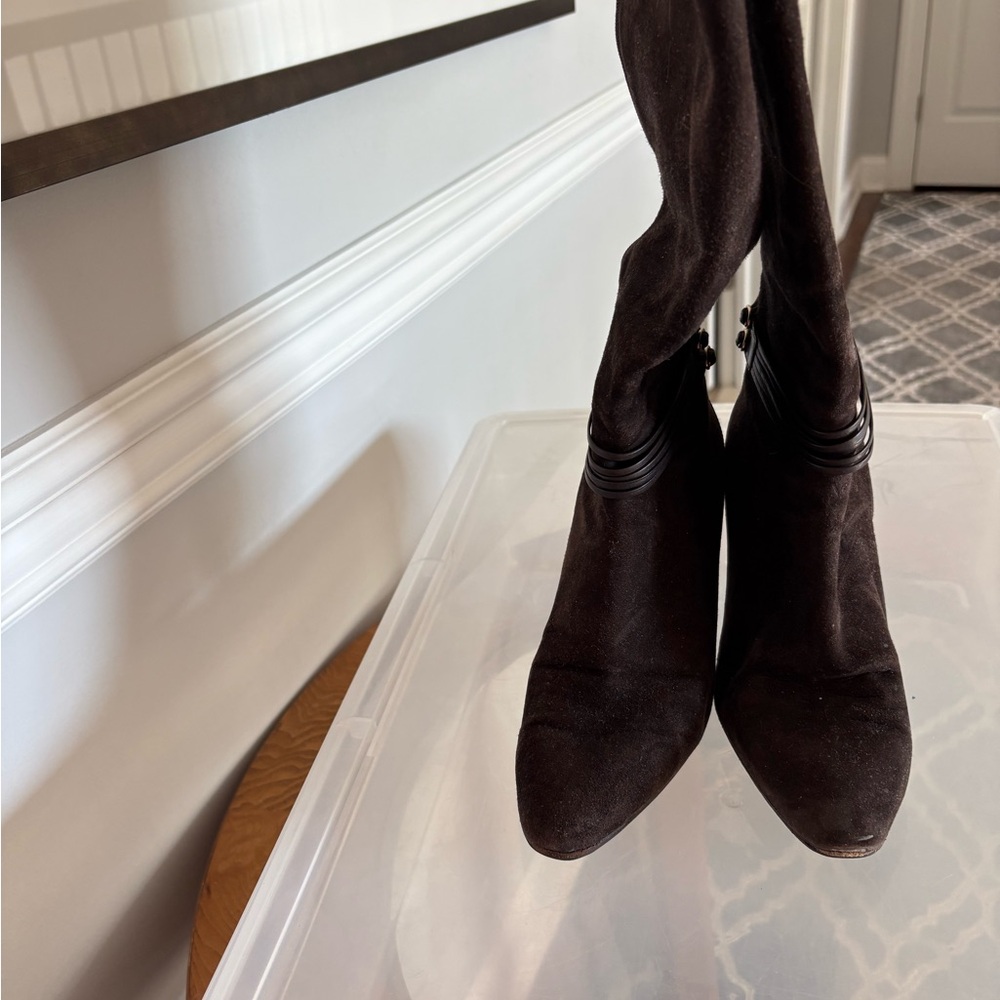 Ann Taylor Dark Brown Heeled Boots
